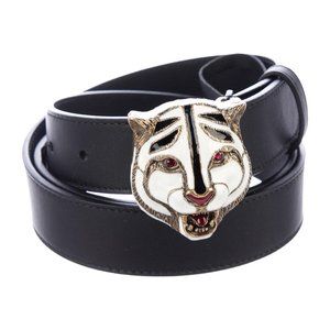 Gucci Ceramic Tiger Clasp Belt in Black NEW IN DUSTBAG